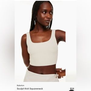 Aritzia Babaton Sculpt Knit Cropped tank (S) in Matte Pearl